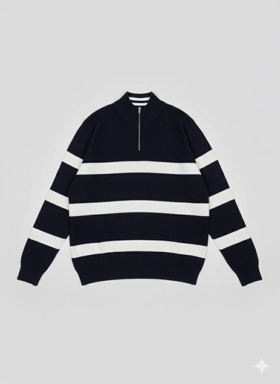 بلوز بافت مردانه نیم زیپ